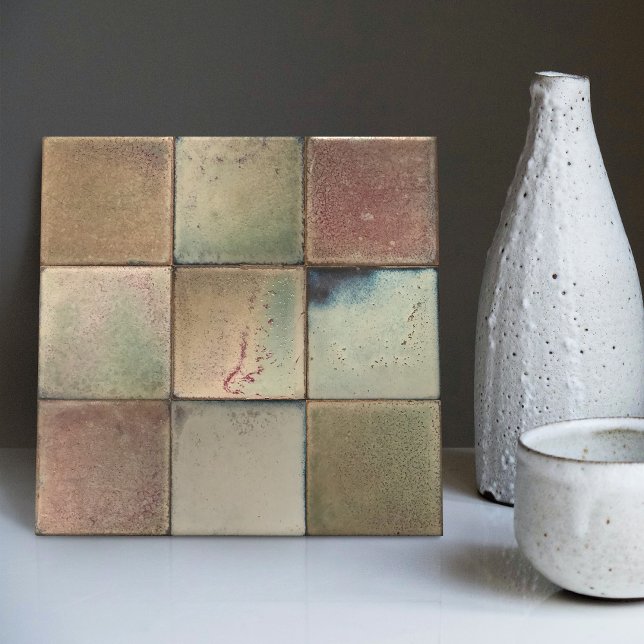 Carreau Ensemble de tons de terre marbrée en mosaïque de 9 (Créateur téléchargé)