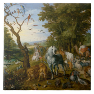 Carreau Entrée des animaux dans l'arche de Noé (Brueghel)