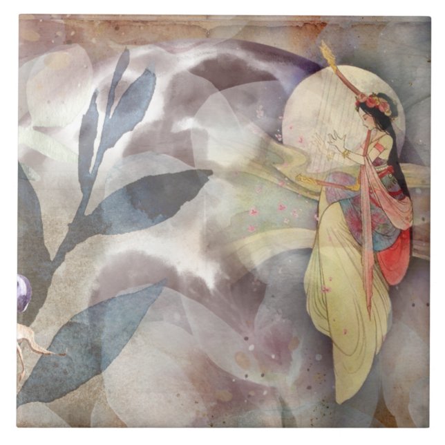 Carreau Ephemera Découpage Fée Vintage (Devant)