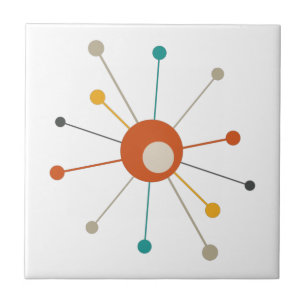 Carreau Époque atomique colorée Début mi-siècle moderne