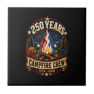 Carreau Équipe de feu de camp 250 ans 1776 2026 250e 4 jui
