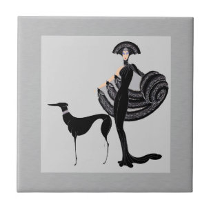 Carreau ERTE Lady with Dog