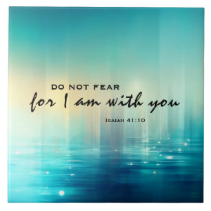 Carreau Esaïe 41:10 Ne crains pas Bible Verse Bleu Abstrai