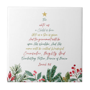 Carreau Ésaïe 9:6 Pour nous un enfant est né Noël