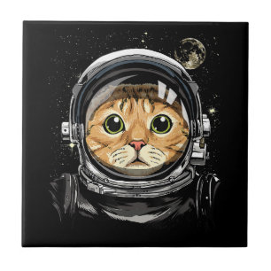 Carreau Espace extra-atmosphérique Chat Kitty Astronaut Vi