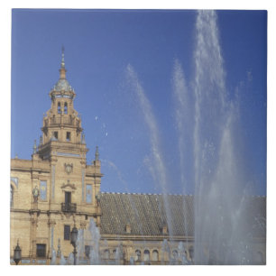 Carreau Espagne, Séville, Andalousie Fontaine et ornement