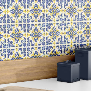Carreau Espagnol Azulejo Moderne Elégant Bleu Jaune