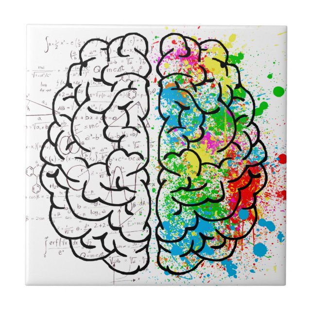 Carreau esprit cerveau psychologie idée coeurs (Devant)