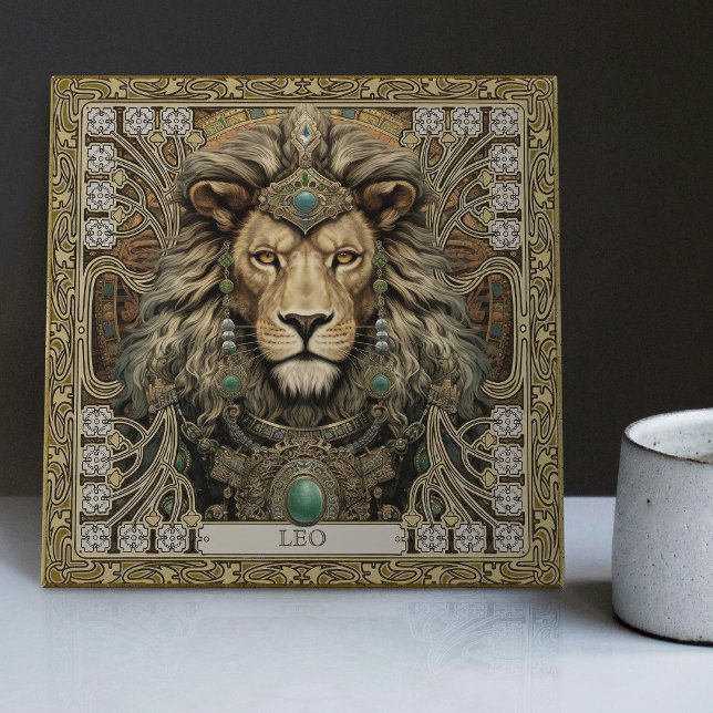 Carreau Esprit personnalisé Lion Bijoux tribaux (Créateur téléchargé)