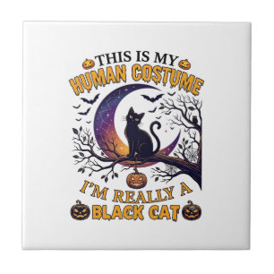 Carreau Est Costume Humain Chat Noir Halloween Lune_1