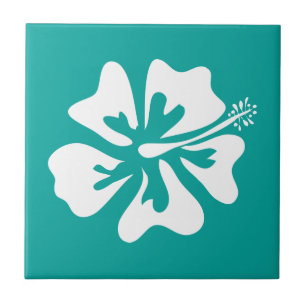 Carreau Estampe florale Turquoise Hawaiian Hibiscus