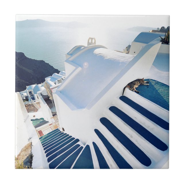 Carreau Étapes de Santorini Oia, Grèce (Devant)