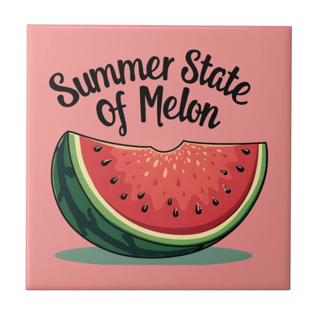 Carreau État estival de Melon Retro Fruit Art (Devant)