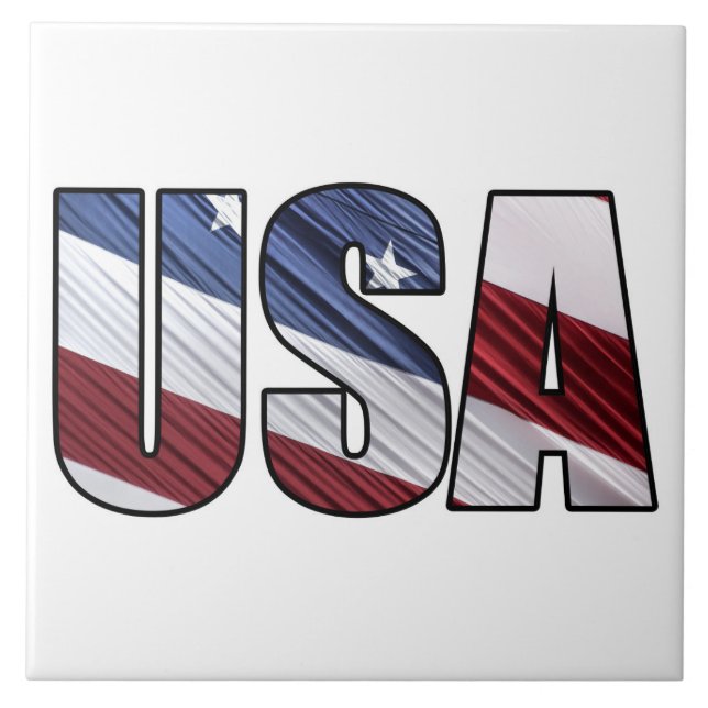 Carreau États-Unis en rouge blanc et bleu drapeau patrioti (Devant)