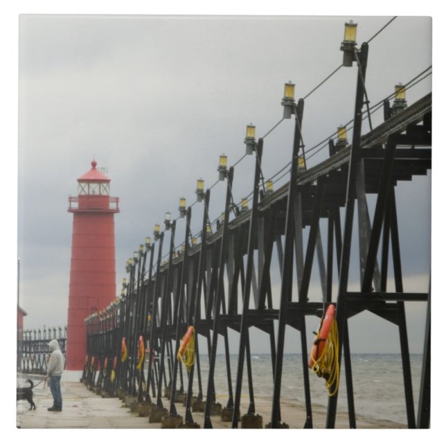 Carreau États-Unis, Michigan, Lake Michigan Shore, Grand H (Devant)