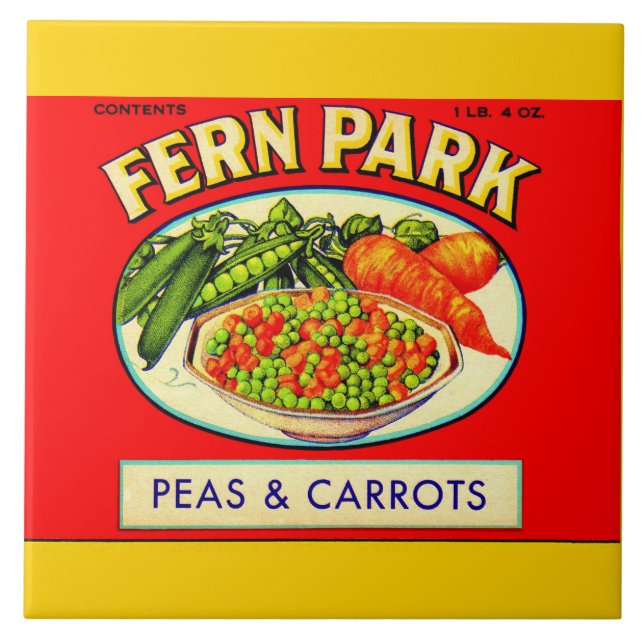 Carreau étiquette de pois et de carottes de Fern Park dans (Devant)