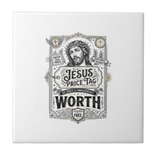 Carreau Étiquette de prix de Jésus vaut la peine Étiquette
