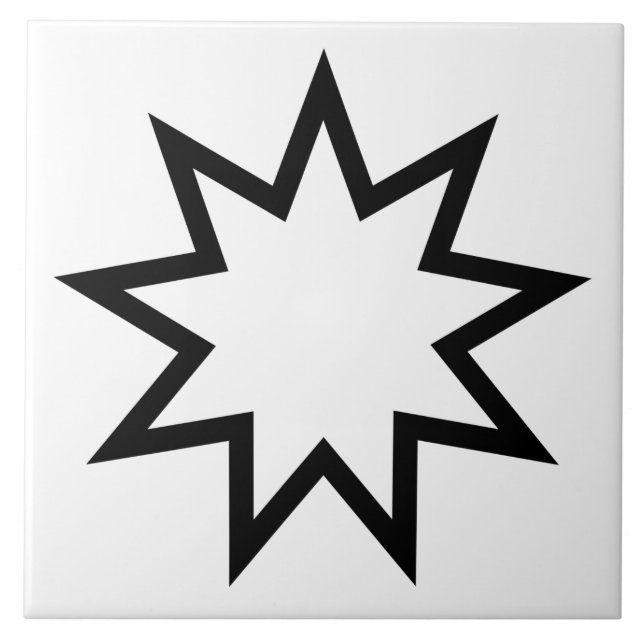 Carreau Étoile à neuf points (Symbole de la foi bahaï) (Devant)