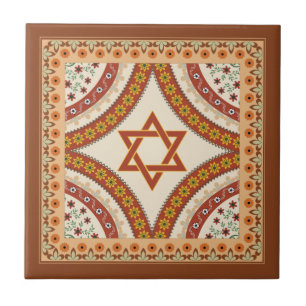 Carreau Étoile de David Elegant Vintage baroque juif