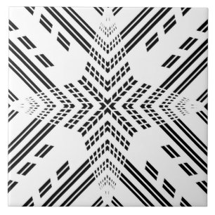 Carreau Étoile géométrique noire et blanche