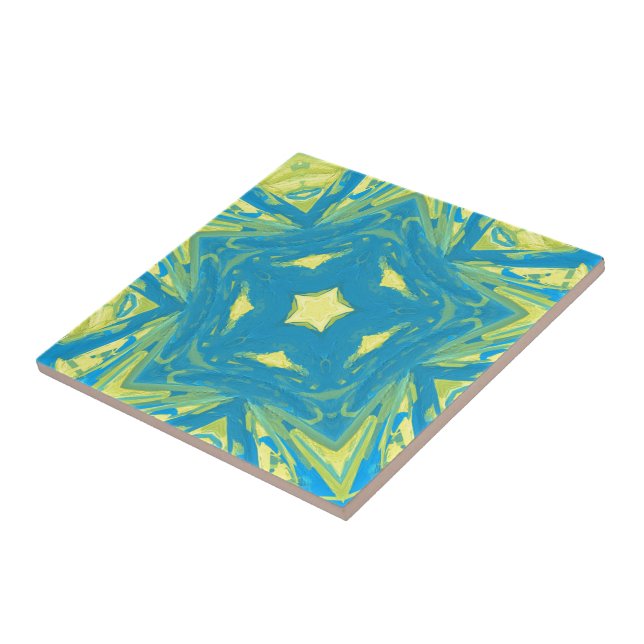 Carreau Étoiles bleues et jaunes (Côté)