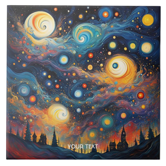 Carreau Étoiles de la planète spirale mignonne Imaginaire (Devant)