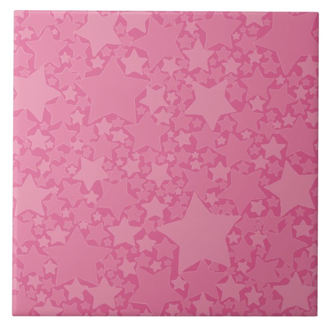 Carreau Étoiles, Étoiles, Étoiles - Rose (Devant)