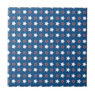 Carreau Étoiles patriotiques rouges blanches et bleues