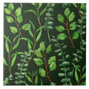 Carreau Eucalyptus vert foncé