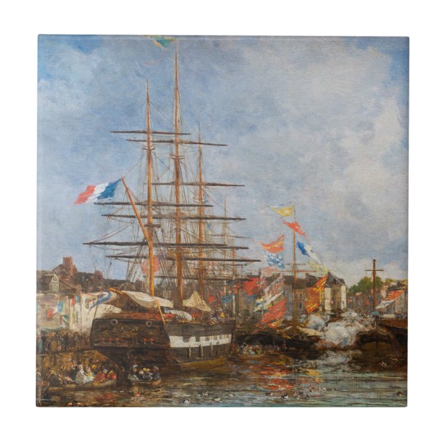 Carreau Eugene Boudin - Festival dans le port de Honfleur (Devant)