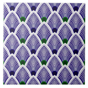 Carreau Éventail Rayonnant Art Déco en Violet Estival Frai