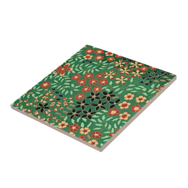 Carreau Evoke Serenity : Vert Floral Japonais (Côté)
