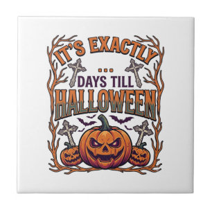 Carreau Exactement Jours Avant Halloween Citrouille Chauve