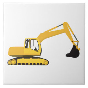 Carreau Excavateur Construction Camion Enfants