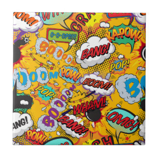 Carreau Explosions de l'art pop de bandes dessinées rétro