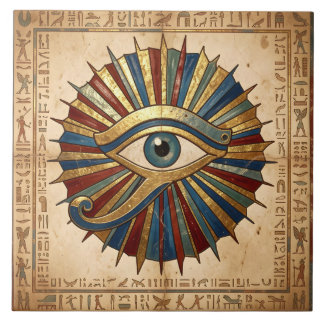 Carreau Eye of Horus with Hieroglyphs Egyptian Spiritual