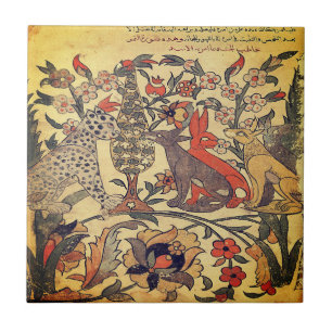 Carreau Fable de la Renaissance indienne jugée par le léop