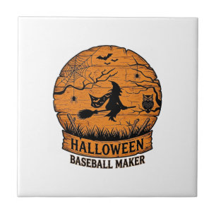 Carreau Fabricant de baseball Halloween Sorcière volante L