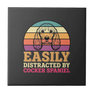 Carreau Facilement Distrait Par Cocker Spaniel Chien Rétro