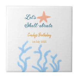 Carreau Faisons la fête sous l'anniversaire bleu marine