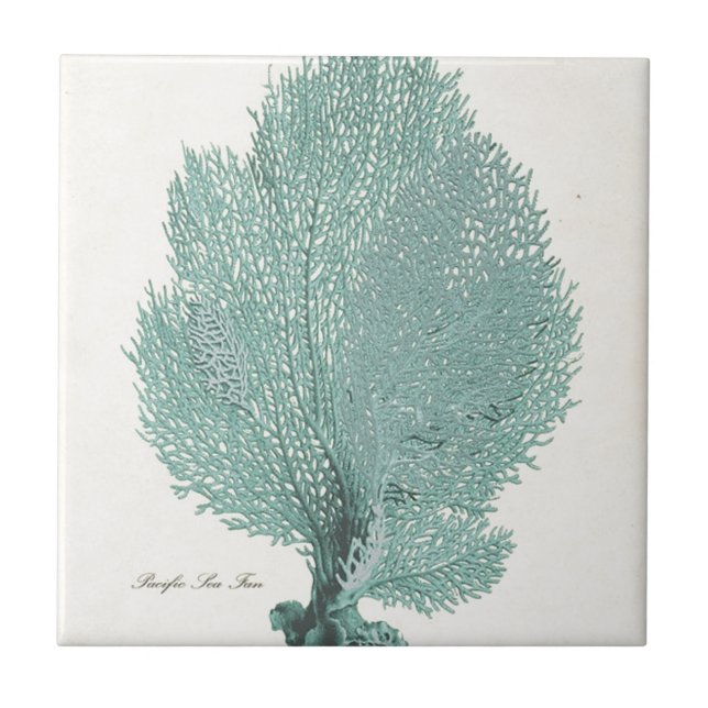 Carreau Fan de mer Pacifique magnifique de turquoise/Aqua (Devant)