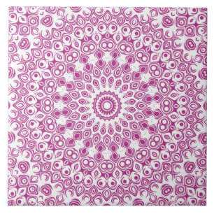 Carreau Fandango sur le médaillon blanc Mandala Kaleidosco