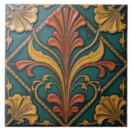 Carreau Fanfare florale sur Emerald