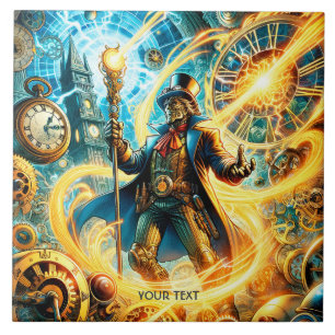 Carreau Fantastique Mignon Magicien Steampunk du Temps