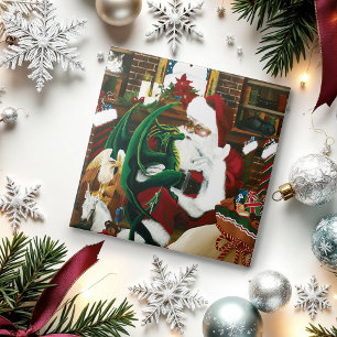 Carreau Fantastique Père Noël Dragon Noël Magique Cosy
