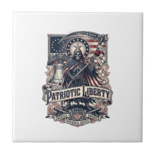 Carreau Faucheuse de Liberté Patriotique Squelette de Patr