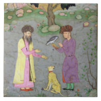 Fauconnier avec le guépard de compagnon et