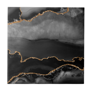 Carreau Faux Gris Marbré Agate Parties scintillant dorée P