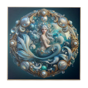 Carreau Faux Pierres Précieuses Sirène   Art Nouveau Effet