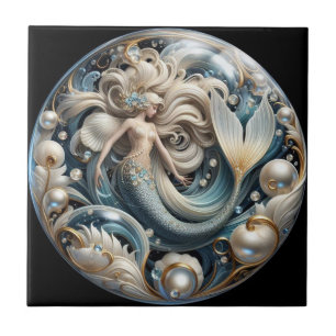 Carreau Faux Pierres Précieuses Sirène   Art Nouveau Effet